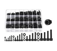 Krytavo 1600Pcs Kit Assortimento di A Testa Cilindrica con Esagono Incassato e Bulloni Assortimento di Metriche In Acciaio Nero Assortimento di Bulloni Metrici