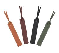 Kryzalite 4 segnalibri in pelle, con cuciture classiche, segnalibro con corda in pelle, regali di lettura per gli amanti dei libri, lettori (nero, verde, marrone scuro, marrone chiaro)