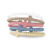 Kryzalite 5 Pezzi Braccialetti di Gesù, Braccialetti in Silicone a Croce per Neonati, Bambini Piccoli, Bambini, Donne, Uomini, Braccialetti Religiosi in Gomma alla Rinfusa