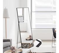 KRYZOR Specchio rettangolare per tutto il corpo, 150 x 40 cm, specchio da parete e specchio da pavimento 2 in 1, Full Body Mirror con cornice in alluminio nero, grande specchio da pavimento per