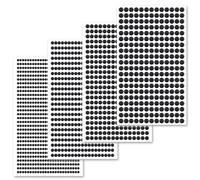 Kryzulax 1792 Pezzi Strass Adesivi,4 Fogli Strass Viso,Brillantini Viso,per Decorazioni per Unghie e Fai da te Creativo(Nero)