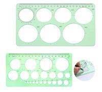 Kryzulax 2 Pezzi Disegno Righelli Modelli di Misura,Cerchio Modelli Di Geometrico in Plastica,Stencil Geometrico Disegno Righelli,per Disegno Scuola Ufficio Edilizia(Verde Trasparente)