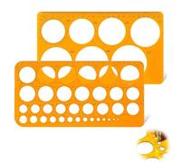 Kryzulax 2 Pezzi Disegno Righelli Modelli di Misura,Stencil Geometrico Disegno Righelli,Cerchio Modelli Di Geometrico in Plastica,per Disegno Scuola Ufficio Edilizia(Arancione Trasparente)