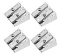 Kryzulax 4 Pezzi Temperamatite in metallo con 2 fori,Temperamatite,Ø8/11mm Mini Temperamatite in Alluminio Portatile,per labbra,per casa,scuola,ufficio