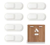 Kryzulax 6 Pezzi Chiusure di Sicurezza per Bambini,Blocca Cassetti Per Bambini,Installazione Facile in Pochi Secondi,Senza Foratura Blocco di Sicurezza,per Armadio Frigorifero Finestre Porte,Bianco