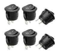 Kryzulax 6 Pezzi Mini Interruttore ON OFF,Interruttore a Bilanciere,Interruttori 12v,Interruttore a Bilanciere Rotondo,6A/250V 10A/125V,per Auto,Barca,Elettrodomestici