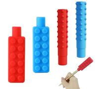 Kryzulax Chew Pencil,Set di 4 collane da masticare in silicone con massaggiagengive masticabili, asta masticabile in silicone, giocattolo masticabile,per ragazzi, ragazze, bambini con autismo, ADHD