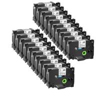 KRZkwA 20pcs Black White White Standard Nastro laminato Compatibile con nastro di etichetta Tze 241 da 18 mm per stampanti per etichette