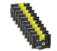 KRZkwA Etichette per tubi termoretraibili da 10 pezzi da 8,8 mm nero su giallo per l'identificazione compatibile con le stampanti HS HSe-621