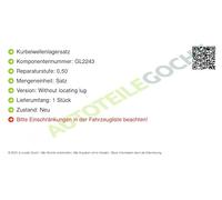 KOLBENSCHMIDT MS-1461A 0.50 Kit cuscinetto albero a gomiti