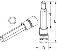 KS Tools 911.1658 Bussola per Viti a Esagono Incassato con Testa Sferica, Lunga, 8 mm, 1/2"