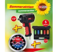 KS Tools 1/2 " Slim Hochleistungs-Druckluft-Schlagschrauber Cerchi IN Lega Presa