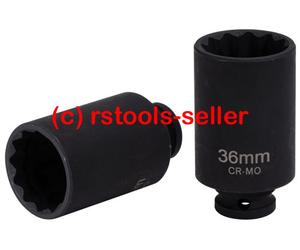 KS TOOLS 1/2 " Spezial-Gelenkwellen-Antriebswellen-Kraft-Stecknuss, 36mm