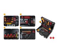 KS TOOLS 1/4" + 1/2" Cassetta Di Attrezzi Elettricista, 128 Pezzi 911.0628