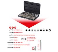 KS Tools Set chiavi a bussola 911.4305 – 57 pezzi, inserti TX 1/4" 3/8" 1/2" Acciaio