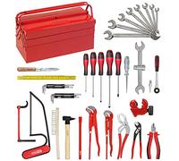 KS Tools 116.0147 - Set di strumenti sanitari per riscaldamento in cassa metallica, 47 pezzi, colore: Rosso