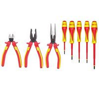 KS Tools, 117.1105 VDE, Set di pinze e cacciaviti con isolamento a norma DIN EN 60900, 8 pz.