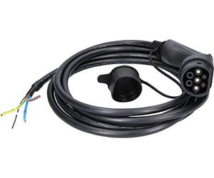 KS Tools 117.7255 Cavo di ricarica efuturo diritto, estremità aperta su connettore tipo 2 per il collegamento a 1 wallbox, 1 fase, fino a 7,4 kW, 32 A, 230 V, modalità 3, 5 metri