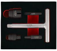 KS Tools 150.1020-Set di Profili Speciali Viti di Scarico dell'olio, 1/4"+3/8", 5 Pezzi, Inossidabile Metallo Acciaio Inox plastica Gomma Lega e Rame