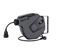 KS Tools 150.4317 - Avvolgicavo elettrico da parete, 3 x 1,5 MM², 15 m, colore: grigio