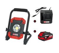 KS TOOLS - 150.4358F-A1 - Proiettore da cantiere - proiettore a batteria 3000 lumen - lampada da cantiere - con batteria e caricabatterie