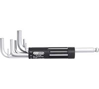 KS Tools 151.2100 Serie di Chiavi Maschio Esagonali Piegate a Testa Sferica Classic 3 in 1, 8 Pezzi, 2-10 mm