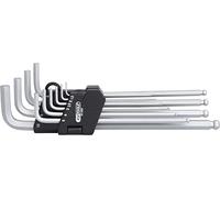 KS Tools 151.3200 Serie di chiavi maschio esagonali piegate a testa sferica in supporto a clip, 10 pz.