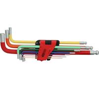 KS Tools 151.4420 Set chiavi maschio con testa a sfera ad esagono incassato, extra lunga, 9 pz