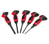 KS Tools - 156.0221 - Set di caccie, perni bruniti con manico 3-8 mm - cromo vanadio - 5 pezzi