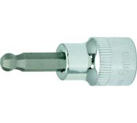 KS Tools 918.3876 Chromeplus Bussola per Viti a Esagono Incassato con Testa Sferica, 10 mm, 3/8"