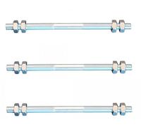 KS Tools - 3 pezzi barra filettata M8 destra - filettatura sinistra 300 mm + 12 dadi.