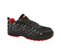 KS TOOLS, 310.4035, Scarpe di sicurezza, Taglia 44, Classe di protezione: S1P HRO, Antistatico, Suola Resistente, Lacci piatti in nylon nero con rete rosso, Colore Nero