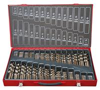 KS Tools 330.3650 Serie di Punte Elicoidali HSS-G Co 5 in Valigetta in Metallo, 230 Pezzi, 1-13 mm