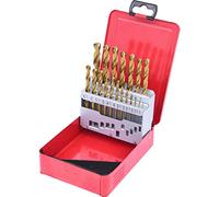 KS Tools 330.4610 Serie di Punte Elicoidali HSS Tin in Cassetta in Metallo, 19 Pezzi, 1-10 mm