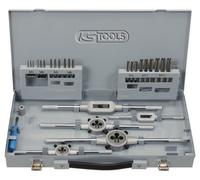 KS Tools 331.0744 Serie di Utensili per Filettare in HSS Co in Cassetta per Uso Industriale, 44 Pezzi