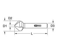KS Tools 336.0191 Fresa per Svasare e Sbavare in HSS, Tin 90°, 25 mm