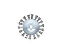 KS Tools 340.0051 Spazzola a Disco in Filo D'Acciaio Inox Ritorto con Calotta Bombata 0, 5 mm, Diametro 115 mm
