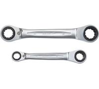 KS Tools 503.4550 Serie di Chiavi a Cricco Doppie Poligonali Reversibili 4 in 1 Gearplus, 2 Pezzi,