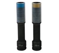 KS Tools 515.0621 SlimPower 1/2" Serie di bussole per avvitatori ad impulsi, extra lunghe, 2 pz 17-19mm