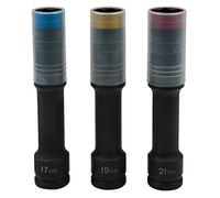 KS Tools Set bussole per avvitatori ad impulsi SLIMPOWER 1/2" per cerchi in alluminio, extra lunghe, 3pz., 17, 19, 21mm Quantità:1