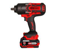 KS TOOLS - 515.4715F - Chiave a percussione a batteria - Chiave a percussione senza fili 1/2" brushless - Potenza 18 V - 1600 Nm - 2,8 kg senza batteria - Fornito in confezione con 2 batterie 4Ah