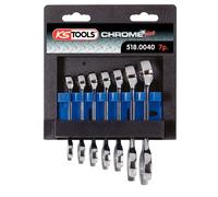 KS Tools 518.0040 ChromePlus Serie di Chiavi Combinate, Extracorte, 7 Pezzi, 10-