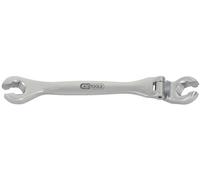 KS Tools 518.0381 ChromePlus Chiave Poligonale a Due Bocche Aperte con Testa Snodata, Inclinata, 11 mm