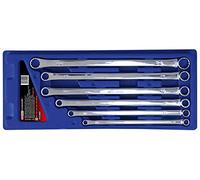 KS Tools 518.0800 ChromePlus Serie di Chiavi Poligonali a Due Bocche, Extra Lunghe, 6 Pezzi, 10X11-22X24 mm