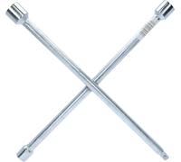 KS Tools 518.1150 Chiave a Croce per Bulloni Ruote, Cromata Opaca, Teste Lucidate, 17 X 19 X 22 mm X 1/2"