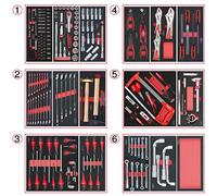 KS Tools 714.0202 - Set di Strumenti, 6 vassoi per carrello portautensili, 202 pezzi