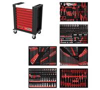 KS Tools 810.6366 Serie carrello da officina Performanceplus P10 con 366 utensili per 6 cassetti