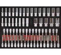 KS Tools 811.0063 Serie di bussole e inserti a bussola 1/2" nell'inserto in schiuma, 63 pz