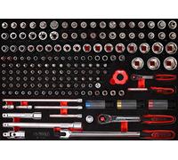 KS Tools 811.0167 Serie chiave a bussola 1/4'' + 1/2'' nell'inserto in schiuma, 167 pz