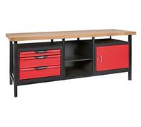KS Tools 865.0210 Banco professionale di officina 1 porta/3 cassetti lunghezza 2 m
